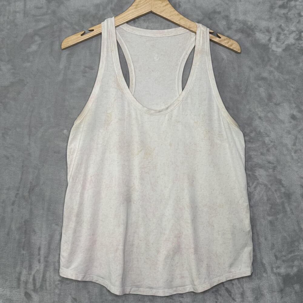 Lululemon Tank Top Womens Large White Racerback Yoga Athletic Lightweight Shirt
